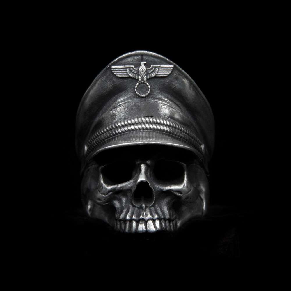 Skull Warrior Ring 925 Silver skull soldier rings for men