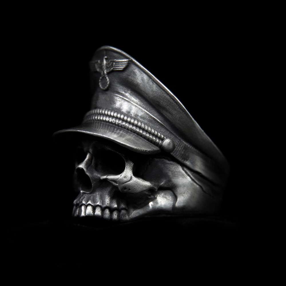 Skull Warrior Ring 925 Silver skull soldier rings for men