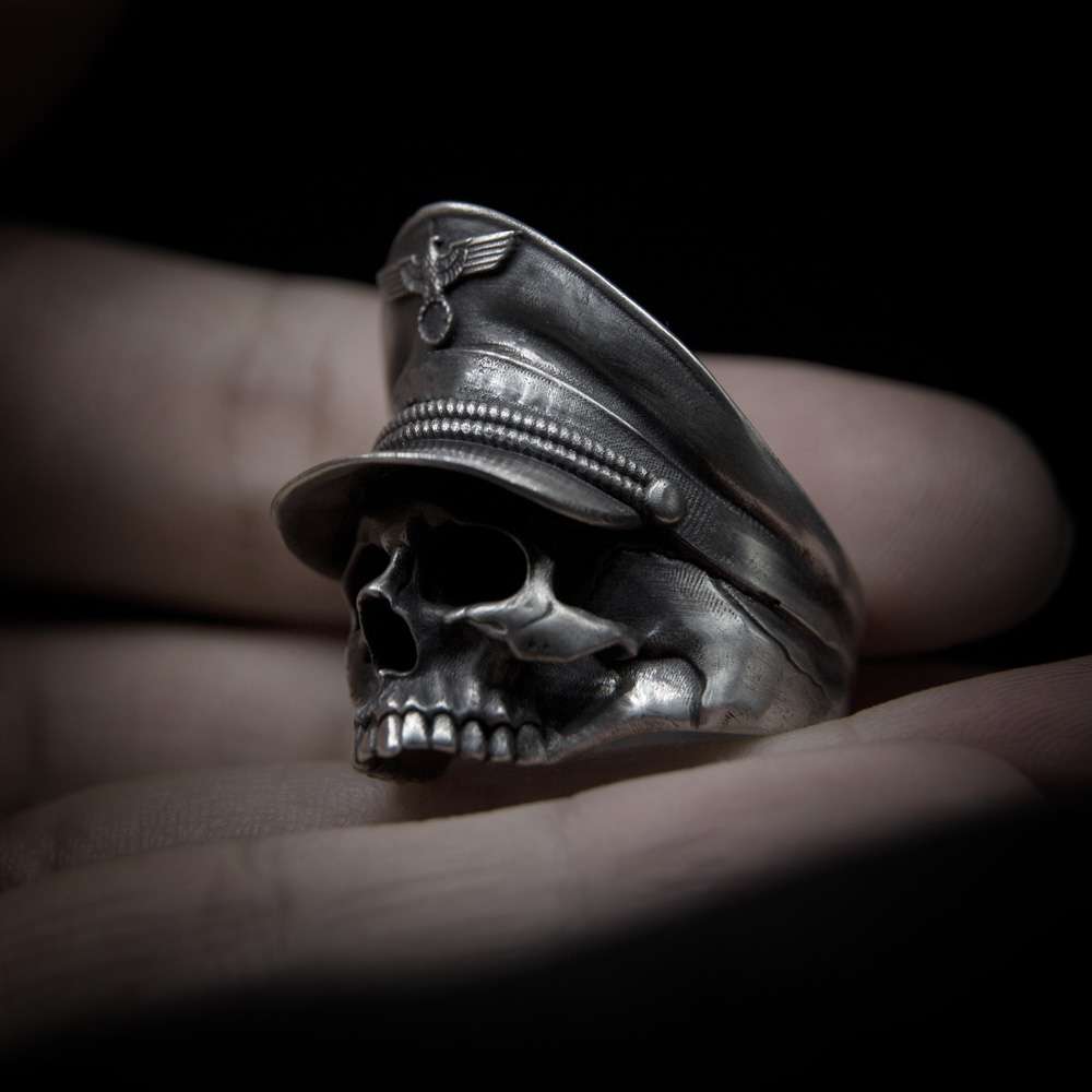Skull Warrior Ring 925 Silver skull soldier rings for men