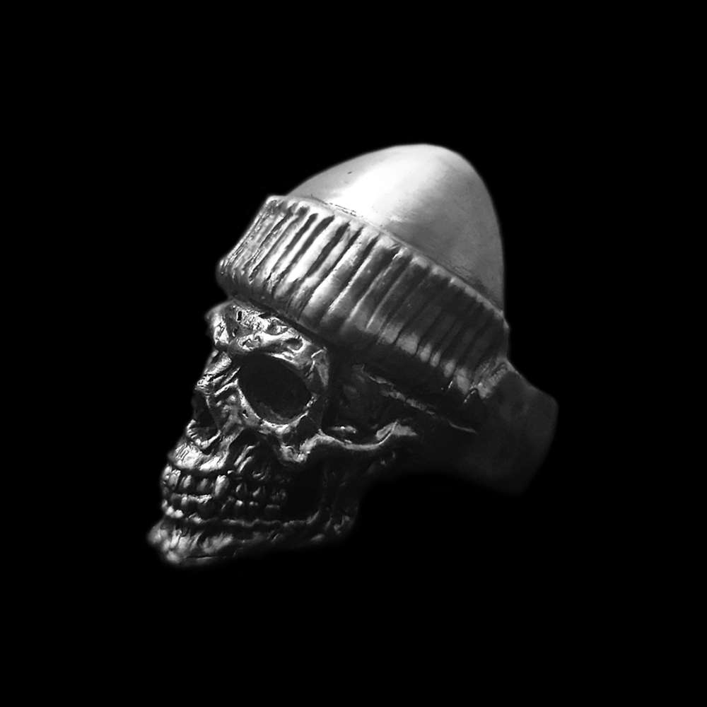 Skull Rings - Handmade 925 Silver Hat-Wearing Skeleton Men's Band
