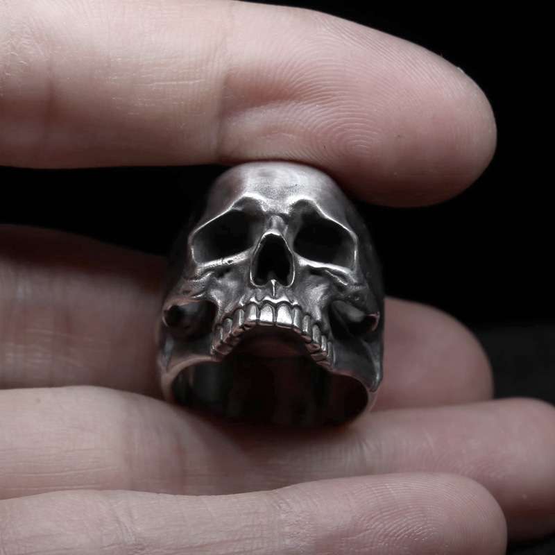 Keith richards skull ring 925 Silver Skull rings for men