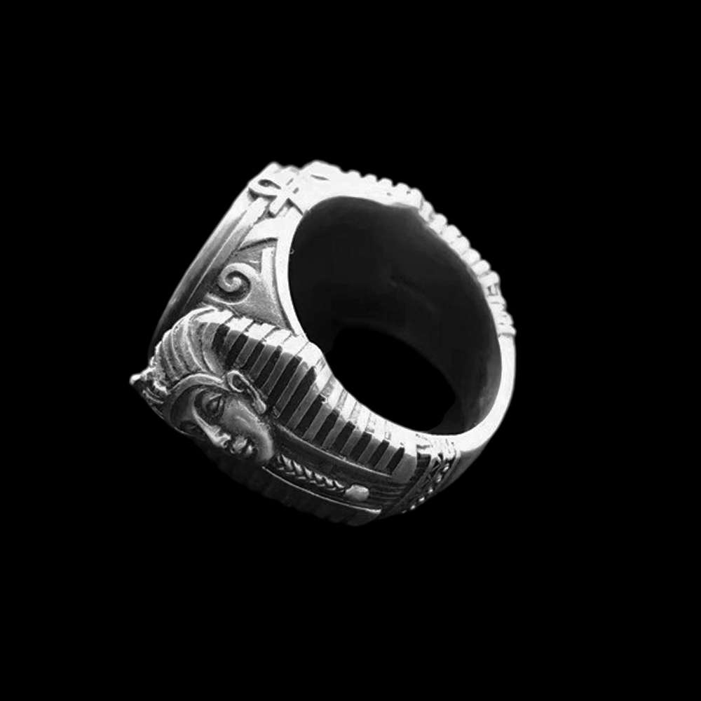 Egyptian Pharaoh Ring – 925 Silver Horus Anubis Jewelry