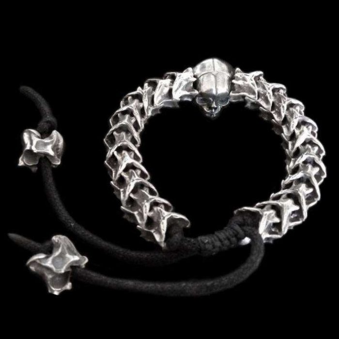 Silver skull bracelet for men snake bracelet