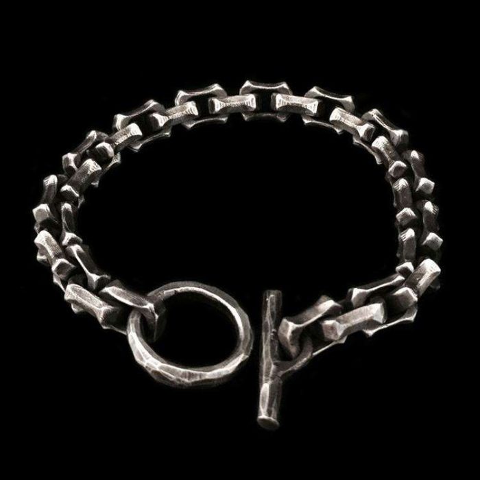 Silver bracelet for men 925 silver Angular T ring bracelet