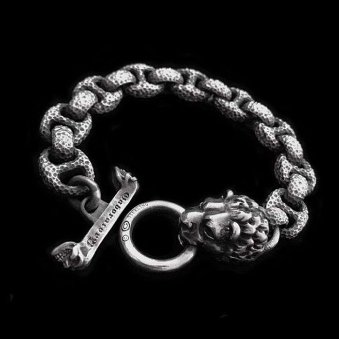 Meteorite crater Lion Bracelet 925 silver Bracelet SSB51