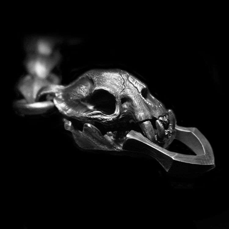 Sabre Wulf skull Bracelet 925 silver Bracelets SSB53
